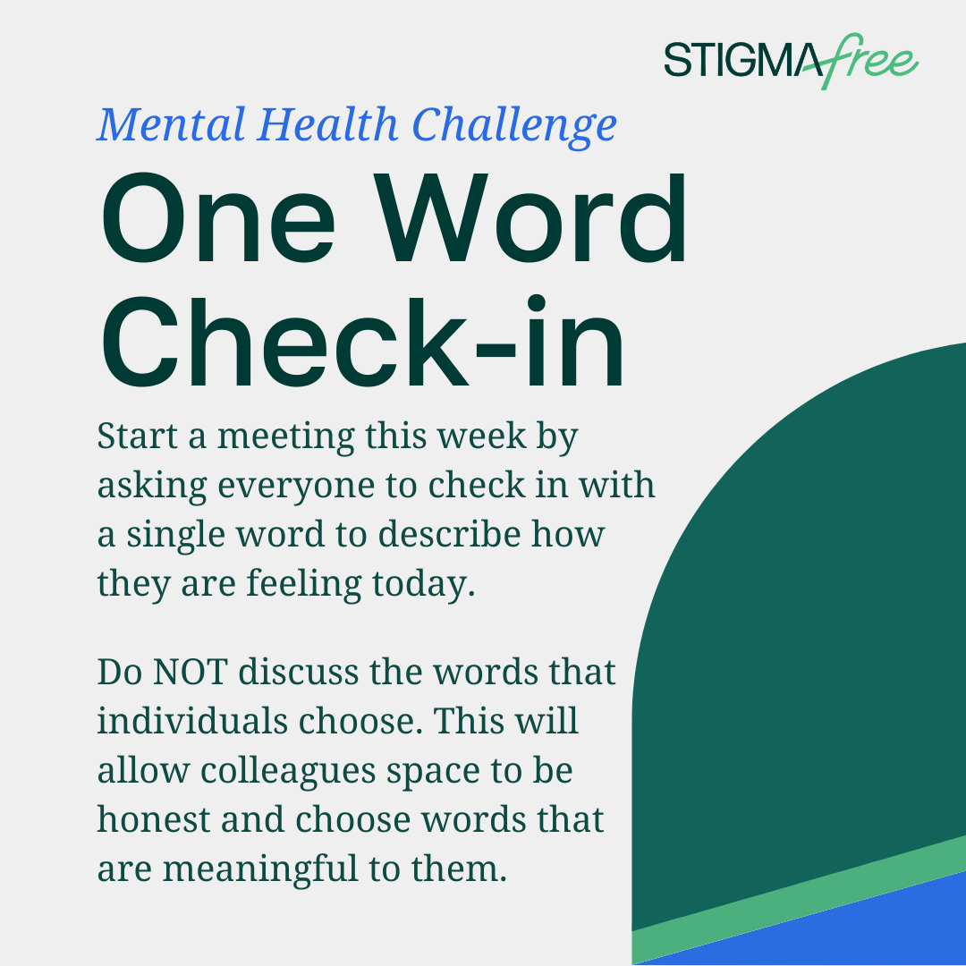 Mental health challenge: one word check-in